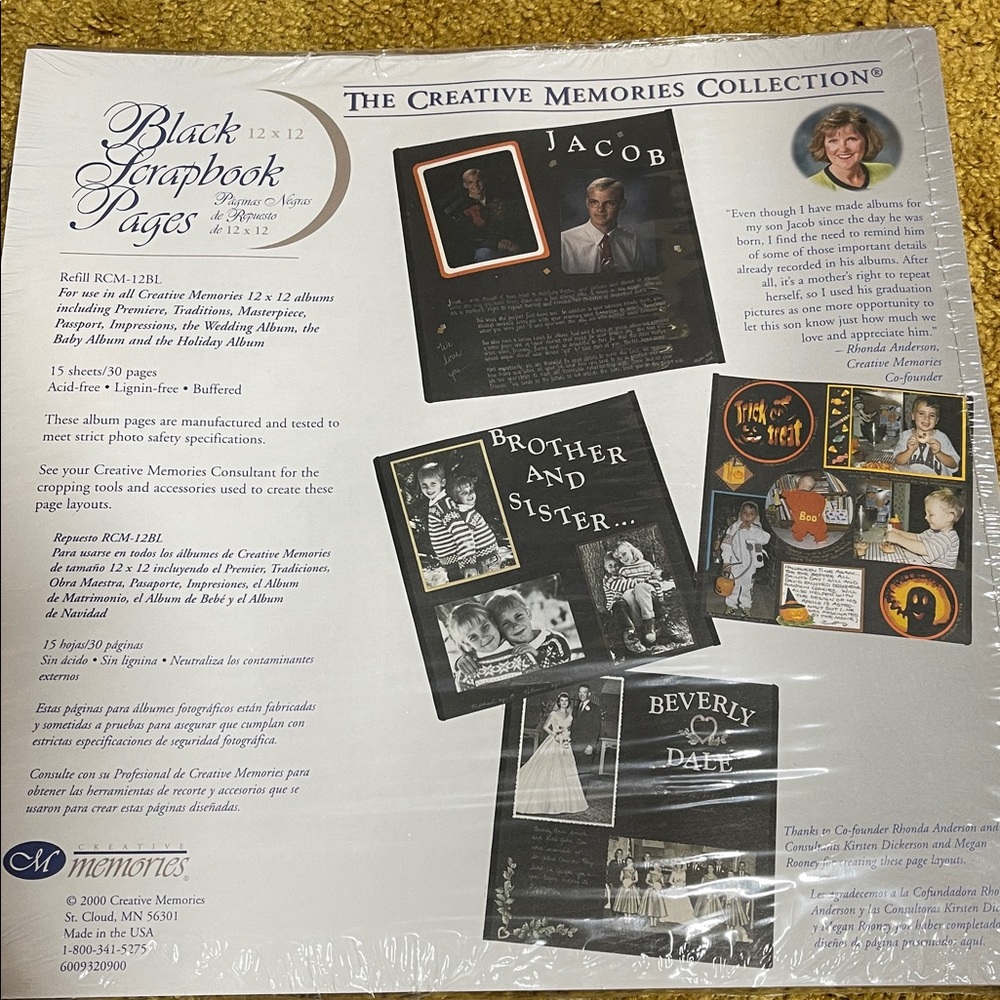 Creative Memories Black 12x12 Scrapbook Pages Pack Of 15
